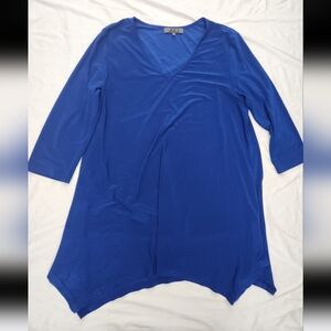 Alisha d Women's Size Medium Blue Long Blouse #D018